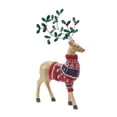 thumbnail image 2 of Melrose Set of 2 Mistletoe Antler Deer Christmas Tabletop Figurines 14.75", 2 of 3