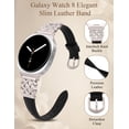thumbnail image 2 of Wearlizer Celtic Knot Leather Band Compatible with Samsung Galaxy Watch 8 40mm 44mm & Watch 8 Classic 46mm, Slim Dressy Leather Strap for Women with Designer Interlock Buckle, 2 of 6