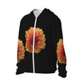 thumbnail image 2 of Kll Orange Dalia Print Men'S Women’s Upf 50+ Sun Protection Outdoor Hoodie Jacket Long Sleeve Fishing Hiking Performance Shirt- Large, 2 of 8