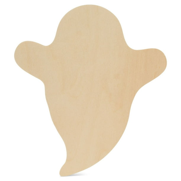 Wood Ghost Cutouts 12 x 111/2 Inch, Pack of 12 Fall Unfinished Wood