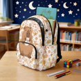 thumbnail image 3 of Garronmavis Cream Sunflower Daisy Holding Flower Cartoon Capybara Children Backpack Combo, 17 Inch Wildflower Cute Rodent School Bag with Thermal Lunch Pack, Pen Case and Drink Bottle Holder, 3 of 8
