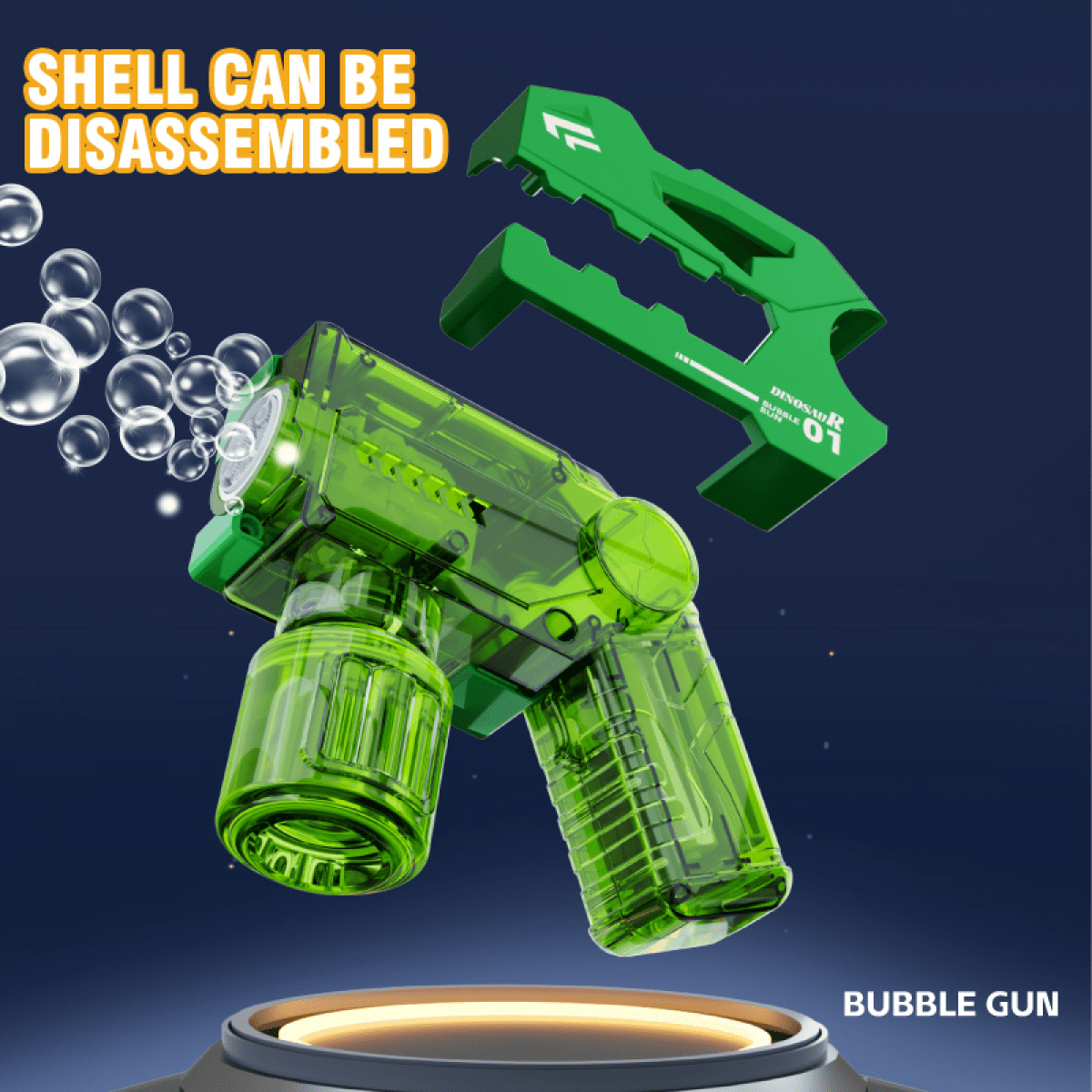Dinosaur Bubbles Machine Portable Electric Bubble Maker Blower for Kids Outdoor Toys Christmas Gifts(Yellow)