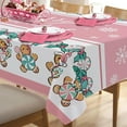 thumbnail image 5 of Merry Christmas Gingerbread Man Rectangle Tablecloth 60 x 84 Inch, Pink Xmas Peppermint Candy Decorative Table Cloth Dining Table Cover, Winter Snowflake Holiday Dinner Party Picnic Decoration, 5 of 6