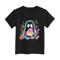 thumbnail image 6 of xaweyi Kids Girls Halloween Fashion Tshirt Crew Neck Short Sleeve Ghost Pumpkin Printed Casual Top, 6 of 7