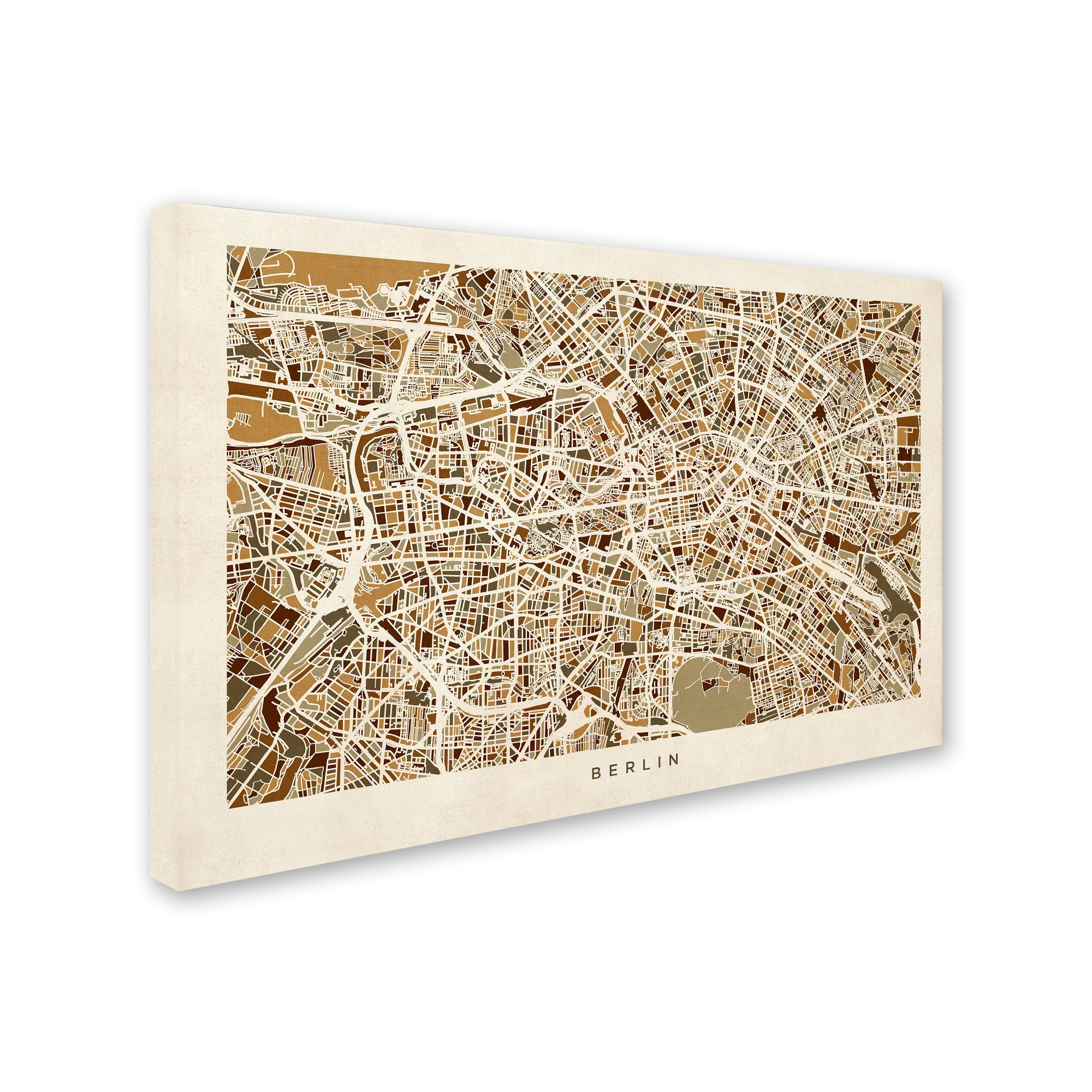 "Berlin Germany Street Map" Canvas Art by Michael Tompsett