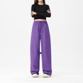 thumbnail image 4 of Girls' Quick-Dry Hiking Pants Lightweight Water-Resistant Baggy Joggers with Pockets Purple XL, 4 of 5