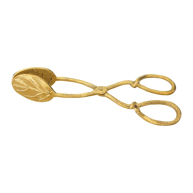 Pinzas Con Forma De Hoja En Relieve Creative Co-Op, 7-3/4 Pulgadas De Largo, Color Dorado