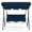 Navy, variant on Spaco 3 Seat Outdoor Patio Canopy Swing with Adjustable Canopy, Patio Swing with Cushioned Steel Frame, Versatile Swing for Multiple Occasions as Patio, Poolside, Backyard, Etc, Gray