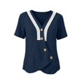 thumbnail image 5 of Msgweeeg Women's Short Sleeve Shirts Summer Women's Blouse V Neck Lace Regular Fit Streetwear Holiday Woman Tops, 5 of 7
