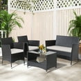 thumbnail image 3 of Gymax 8PCS Outdoor Sofa Set Patio Rattan Wicker Conversation Set w/ Coffee Table, 3 of 10