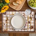 thumbnail image 4 of Farmhouse Coffee Time Placemats Set of 4, Vintage Gnomes Desserts Khaki Plaid Placemats for Dining Table, Place Mats for Kitchen Tabletop, Waterproof Wipeable Dining Table Mats Set, 4 of 9
