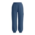 thumbnail image 5 of Women Sweats Ndbuld Fashion Women Casual High Waist Loose Pocket Straight Solid Long Pants Navy XXL, 5 of 7