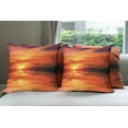 thumbnail image 6 of Ambesonne Nature Throw Pillow Cover 4 Pack, Dramatic Sunset Lake, 20", Red Vermilion Marigold, 6 of 7