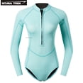 thumbnail image 2 of Traje de buceo de neopreno para mujer de 2 mm, traje de baño de manga larga rosa, traje de baño coreano para mujer, traje de esnórquel, 2 of 5