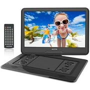 WONNIE 17.9’’ Large Portable DVD/CD Player with 15.6‘’ Swivel Screen, 1366x768 HD LCD TFT, 6 Hrs 5600mAH Rechargeable Battery, Regions Free, Support USB/SD Card/ Sync TV , High Vol