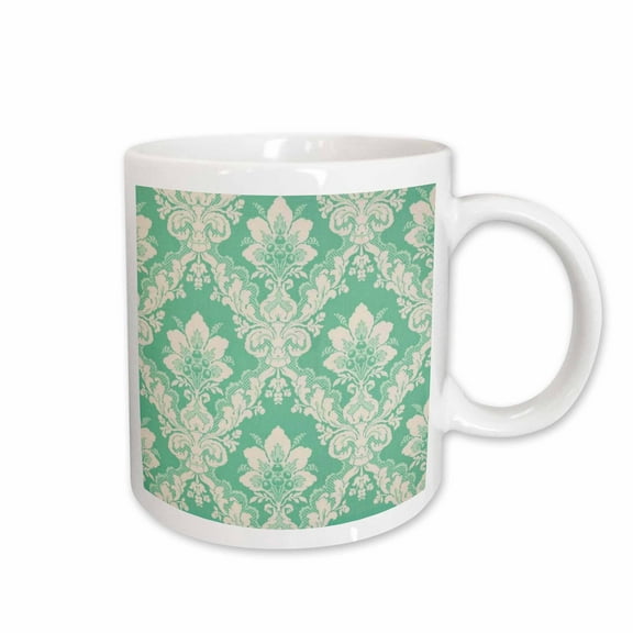 3drose, Picture of Mint Green Victorian Wallpaper, 15oz Mug