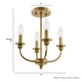 thumbnail image 4 of Hunter - Southcrest 4-light Luxe Gold, Medium Size Flush Mount Light, Dimmable, Traditional Style, Candle Shaped, for Bedrooms, Dining, Living Rooms - 48068, 4 of 5
