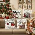 thumbnail image 5 of Lunxisen 16 Pcs Christmas Throw Pillow Covers, Xmas Decorations Cushion, Retro Santa Claus Pillowcase, Winter Holiday Decorative Pillow Case, Indoor Home Bedroom Couch Decor, 5 of 9