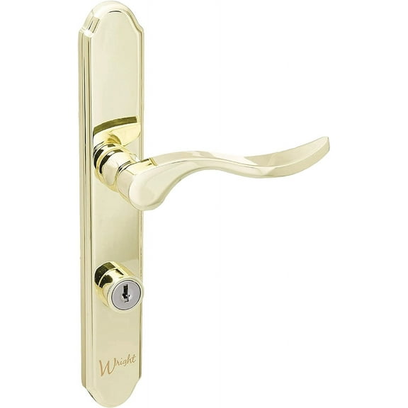 - Serenade Mortise Keyed Lever Mount Latch with Deadbolt for Screen and Storm Doors, Polished Brass