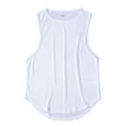 thumbnail image 2 of Diconna Men Sports Tank Top Summer Breathable Sleeveless Round Neck Solid Color Tops Running Fitness Tops White M, 2 of 3