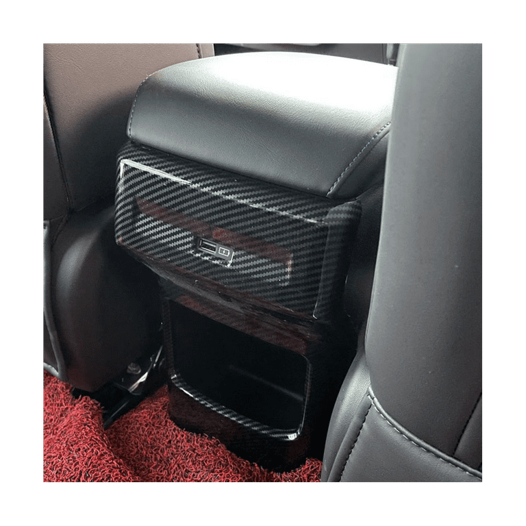 For MG 4 MG4 EV Mulan 2023 Car Rear Air Outlet Cover Trim Anti Kick Panel  Sticker Accessories - ABS Carbon Fiber 
