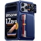 thumbnail image 1 of Vizvera para iphone 17 Pro Case Wallet RFlD [Cards Holder][Camera Control][Camera Cover] Full Body Rugged Shockproof Silicone Protective Phone Case para iphone 17 Pro-Blue, 1 of 10