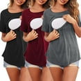 thumbnail image 1 of Camisas de maternidad para mujer, ropa de extractor de leche, camisas de lactancia de moda, enfermería Negro Rojo Gris M, 1 of 8