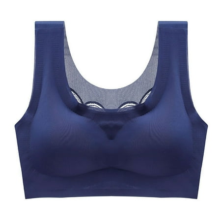 

Butterfly Plus Size Ice Silk Bra Seamless with Removable Pads Fashionable for Women Girl