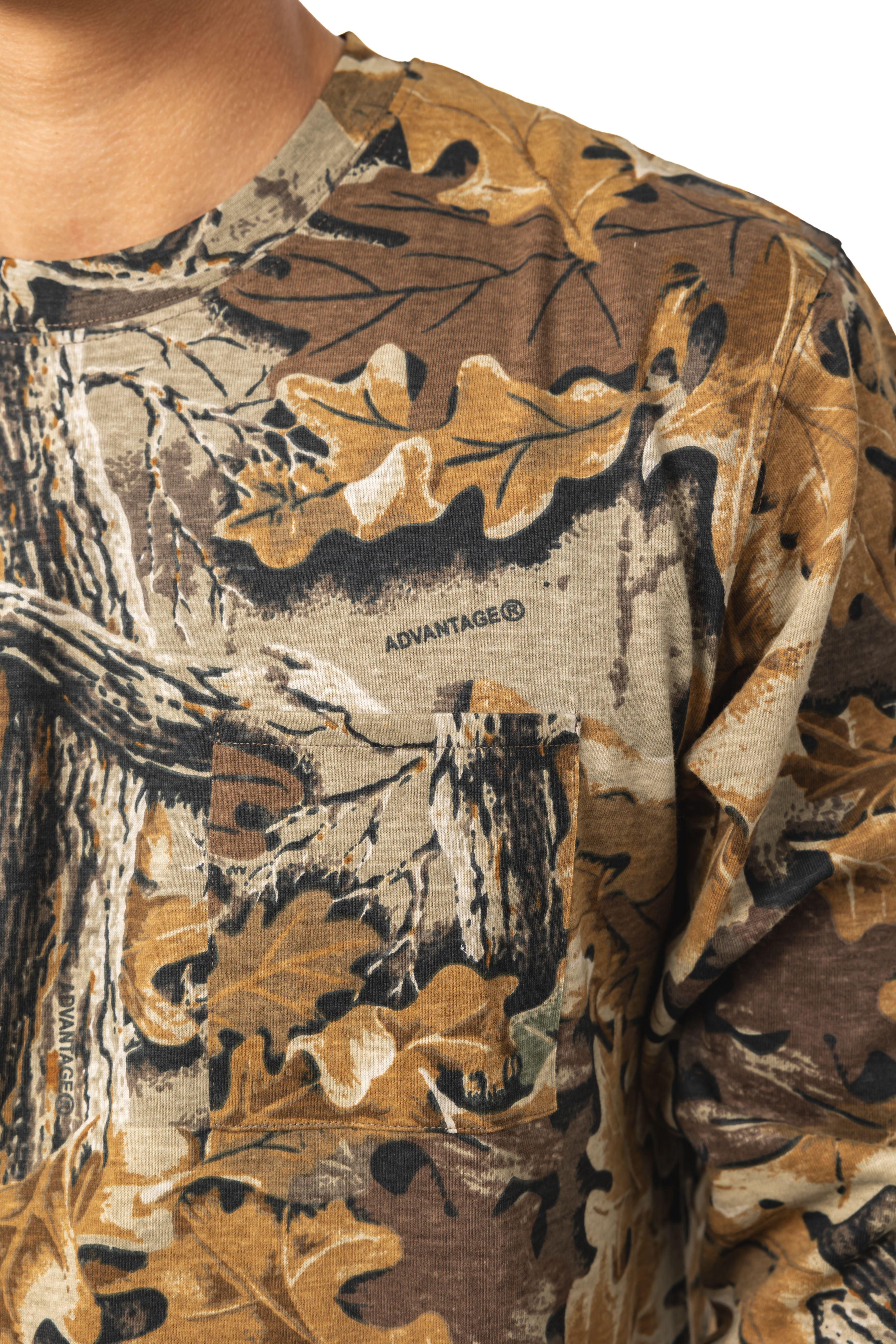 Realtree Men’s Long Sleeve  Hunting Cotton Shirt, Advantage Classic Camo , Relaxed Fit, Size S-5X