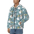thumbnail image 3 of Kdxio Snowflake Scarf Snowman Print Men Hoodies Casual Hoodies for Men with Zip Pockets Full Zip Long Sleeve Sweatshirt Sports Hooded Jacket-X-Large, 3 of 5