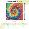 thumbnail image 2 of Colorful Tie Dye Pattern Square Fitted Tablecloth with Elastic Edge,Square Table Cover,Washable Elastic Table Cover for Home Kitchen Party Decor 36"x36", 2 of 6