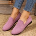 thumbnail image 4 of Summer Saving Clearance! Tuobarr Womens Dress Shoes Womens Solid Color Round-Toe Flats Shoes Lightweight Soft Sneakers Casual Shoe Pink US Size 5.5, 4 of 5