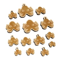 Cute Octopus Wood Mini Charms Shapes DIY Craft Jewelry - With Hole - Various Sizes (16pcs)