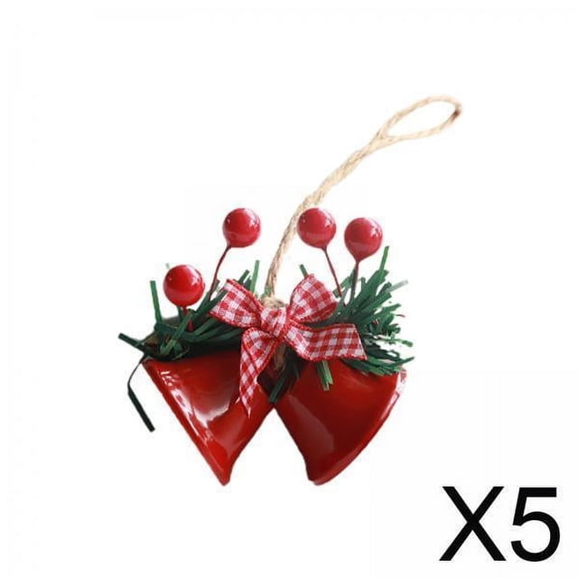 Campana colgante,Adorno de campana de Navidad Adorno de campana de comida,Campana de Navidad con lazo Campana de puerta de metal,Campanas de Navidad Adorno colgante para árbol