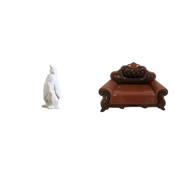 Escultura De Sofá Con Forma De Pingüino, Silla En Miniatura, Figura Coleccionable, Artesanía Decorativa, Estatua De Animal De Resina, Mueble Para Sala De Estar, Decoración De Mesa,