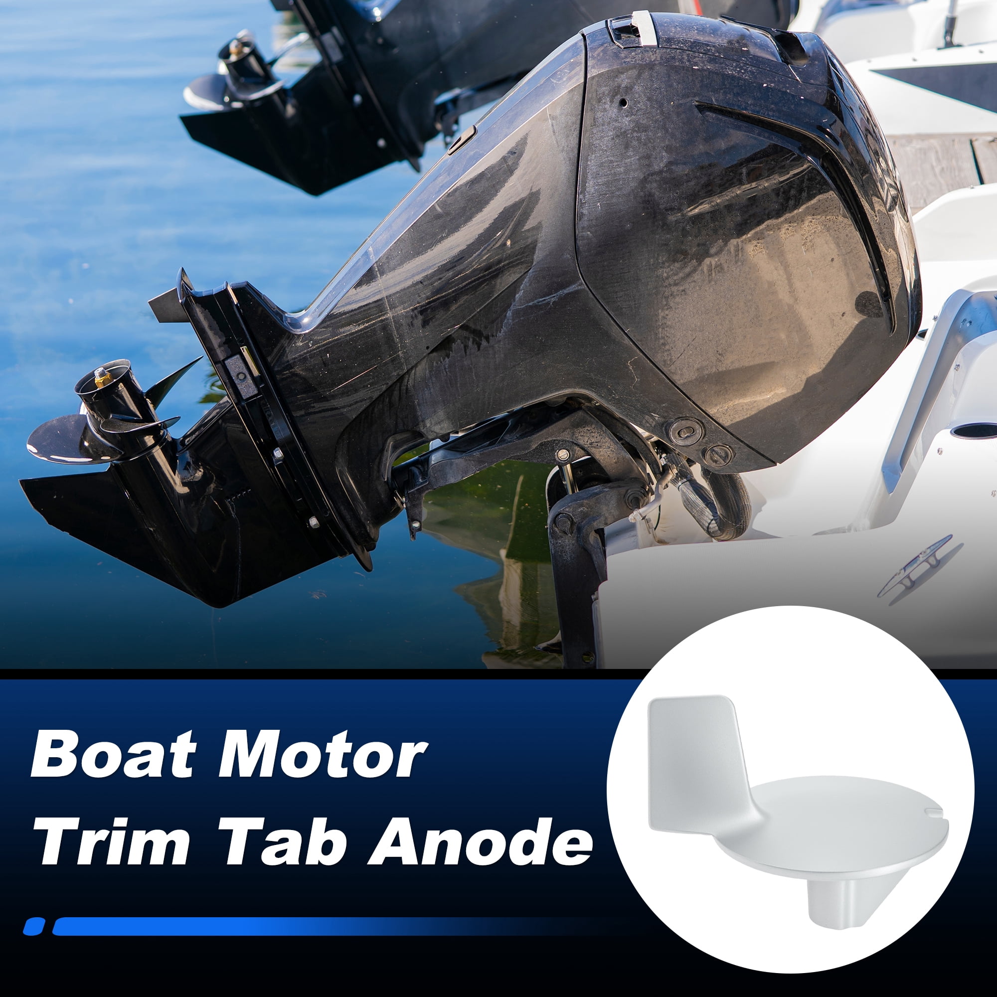Unique Bargains Boat Motor Trim Tab Anode W/ Bolt for Mercury 15-25 HP Motors Style A