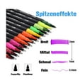 thumbnail image 3 of Topboutique Colouring Pens, 24 Colours Felt Tip Pens Double Brush Pens Art Marker Pens for Colouring, Hand Lettering Drawing Sketching Painting Calligraphy Brush Tips and Fineliner Tips, 3 of 7