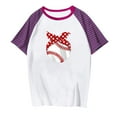 thumbnail image 3 of Tops Cortos para las Mujeres Impreso Cuello Redondo Mangas Cortas Casual Camiseta, Mujer Casual Camisetas para el Hogar Diario, 3 of 4