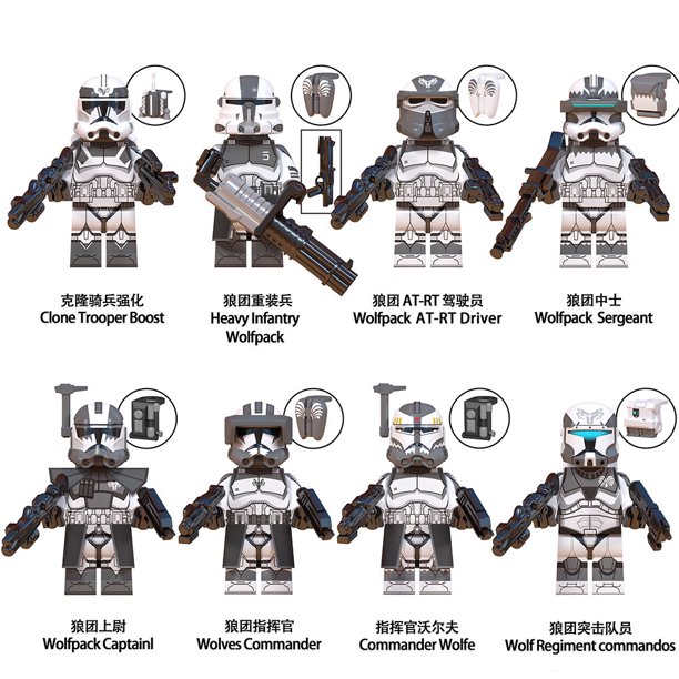 Set de 8 Figuras de Acción de Bloques, Soldados de Infantería Pesada Espacial Sargento de Pelotón Minifiguras de Construcción, Juguetes para Niños y Coleccionistas, Regalo de Cumpleaños