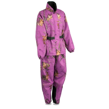 Oak Rail - Ladies Purple Mossy Oak® Camo Rain Suit Water Proof w/ Reflective Piping