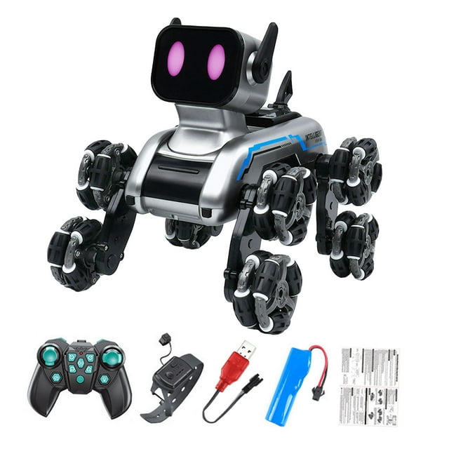 Bunblic Smart RC Robot Dog Electronic Pet Toys RC Toy Kids Educational Toy Remote Control Toy Rechargeable for Kids Gift Adults Teens Watch Controller