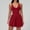 Red, variant on PISONIC Deep V-Neck Tennis Dress with Built in Shorts and Bra Athletic Dress for Women Summer Golf Workout Dress with Pockets