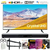 Samsung UN55TU8000 55-inch 4K Ultra HD Smart LED TV (2020 Model) Bundle with 31-in Sound bar+Wall Mount+Tech Smart USA TV Essentials 2020 & Surge Adapter (UN55TU8000FXZA 55TU8000 55" TV)