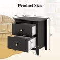 thumbnail image 3 of Gymax Table de Nuit Moderne avec Rangement 2 Tiroirs et Pieds de Soutien pour Chambre Blanc, 3 of 10