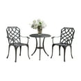 thumbnail image 2 of Benzara Table Set of 1 Table and 2 Chairs With Cabriole Legs, White, 2 of 8