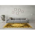 thumbnail image 3 of Ahgly Company Machine Washable Indoor Round Persian Yellow Traditional Area Rugs, 3' Round, 3 of 4