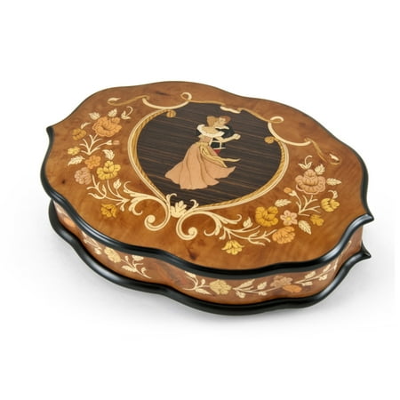 Grand One Of A Kind Inlaid Dancing Couple Ercolano Musical Jewelry Box - God Bless the USA (Proud to be an American) - SWISS