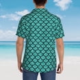 thumbnail image 3 of Lsque Aquamarine Glitter pattern Hawaiian Shirt for Men, Unisex Summer Beach Casual Short Sleeve Button Down Shirts-Medium, 3 of 9