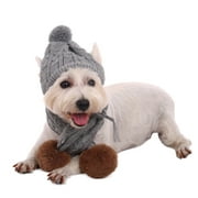 Kuoser Dog Hat & Scarf Set, Dog Knitted Hat Pet Christmas Winter Warm Caps Cute Accessories Neck Ear Warmer Hood Warm Scarf Party Decoration for Pet Cat and Dog fit for Small Medium Large Dogs