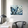 thumbnail image 4 of PRATYUS Farmhouse Blue Butterfly Wall Art Rustic Flower Pictures Wall Decor Gift Canvas Painting Prints Artwork Home Decoration Framed for Bathroom Kitchen Bedroom Living Room, 4 of 6